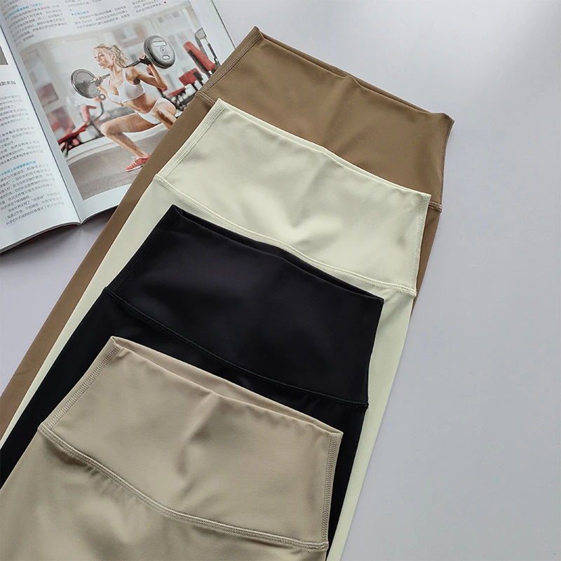 Nackte High-Waist-Yogahose für Damen, eng anliegend, hüfthebend, schnelltrocknend, Fitness-Leggings, hochfadenig, Sporttights – Detail 14