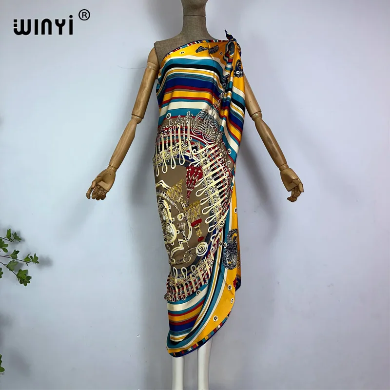 WINYI Women Sexy maxi Dresses Summer bohemian Multifunctional beach wear Dresses Female kaftan Beach swimsuit cover ups women