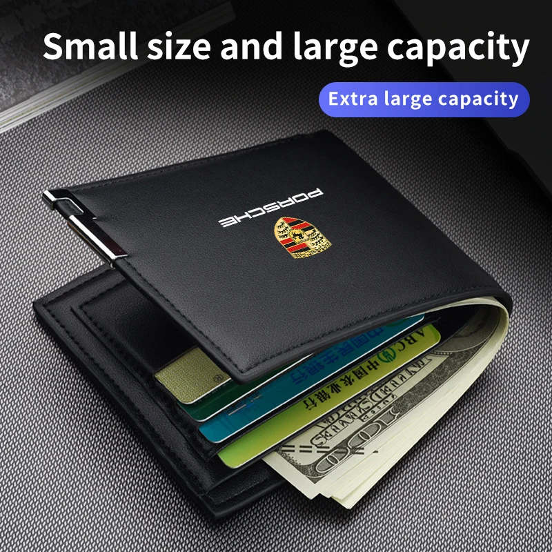 Men Wallet Leather Business Bank Card Coin Purse Card Holder Long Pocket For Porsche Panamera Spyder Carrera Macan Cayenne 970