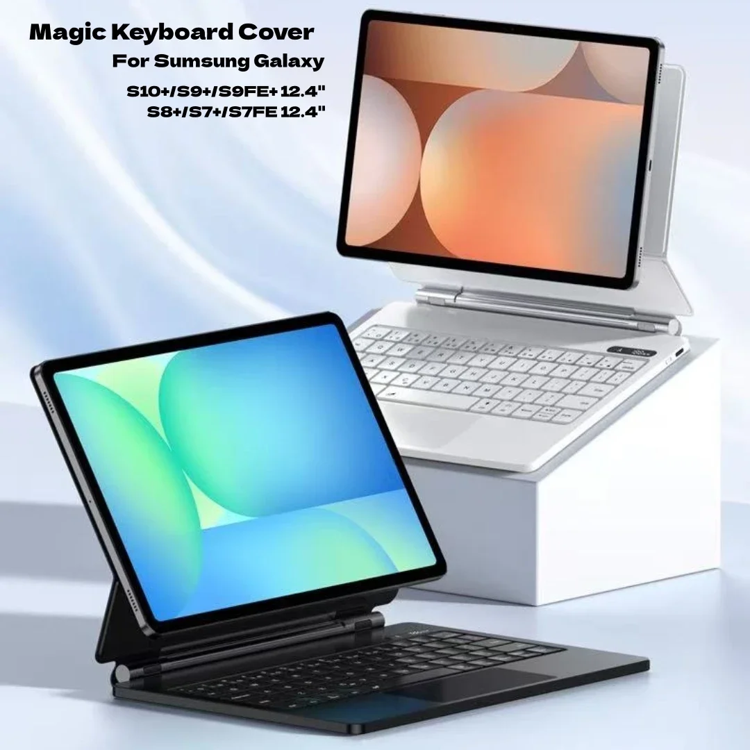 Backlit Trackpad Magic Keyboard Battery Display Case For Samsung Galaxy Tab S10+ S9 Plus 12.4