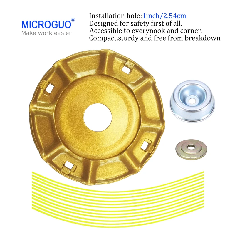 رأس تشذيب القرص MICROGUO مع فتحة تركيب M1 بوصة، مع غطاء واقي، 12 حبل، خفيف الوزن وقوي، أداء مستقر #1