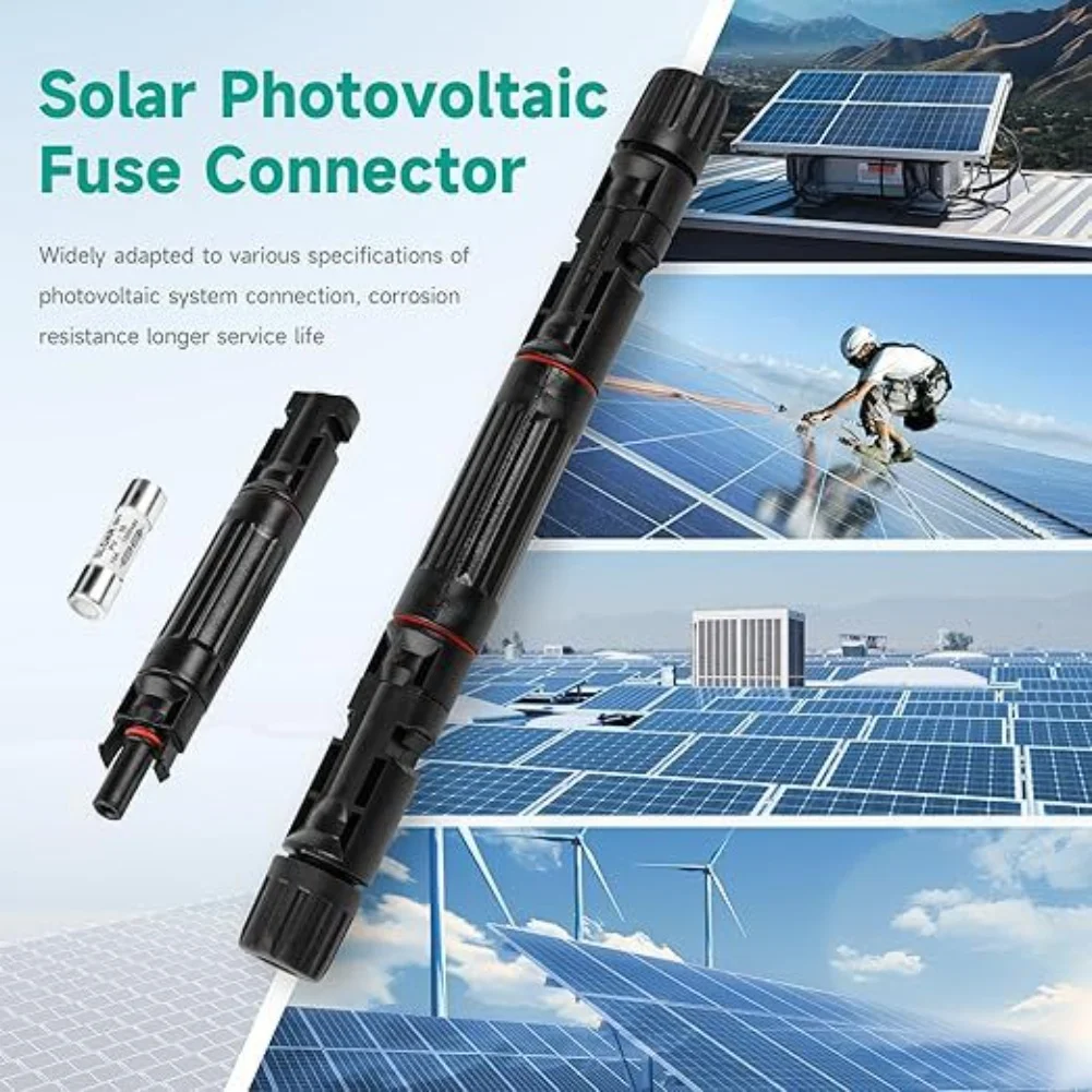 1000V IP67 Solar Fuse Holder Set Male Female Connector For PV System High Voltage Protection PPO Material Electrical Accessories