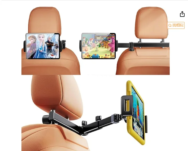 Eary Tablet Holder for Car Backseat Extension Arm Car Headrest Mount Back Seat for Kids for 4.7-12.9