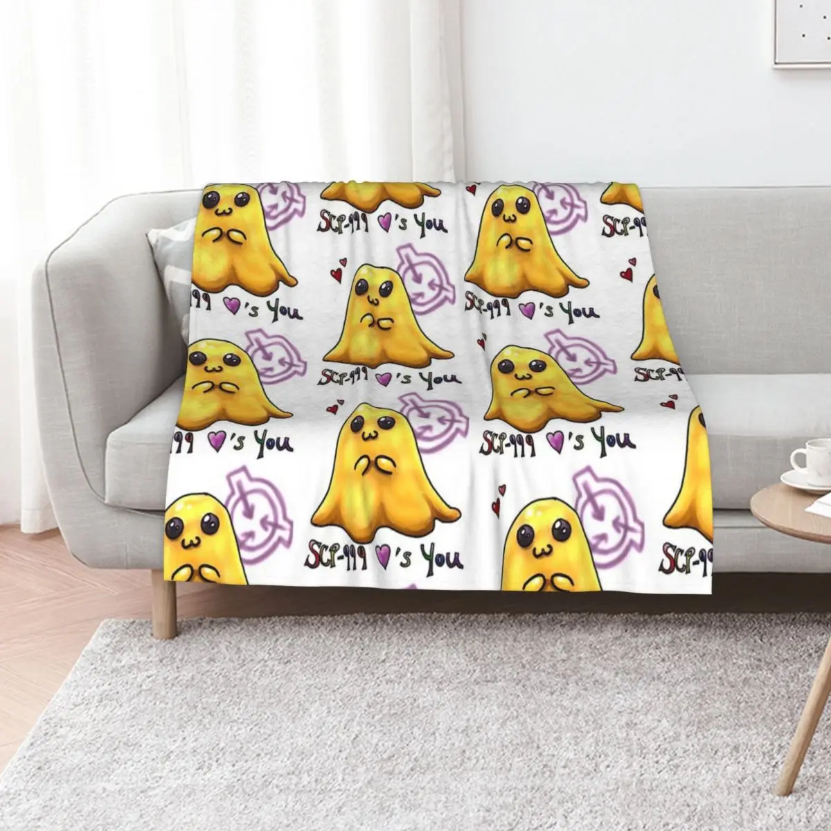

SCP 999 loves you Throw Blanket funny gift Large Quilt Baby Blankets