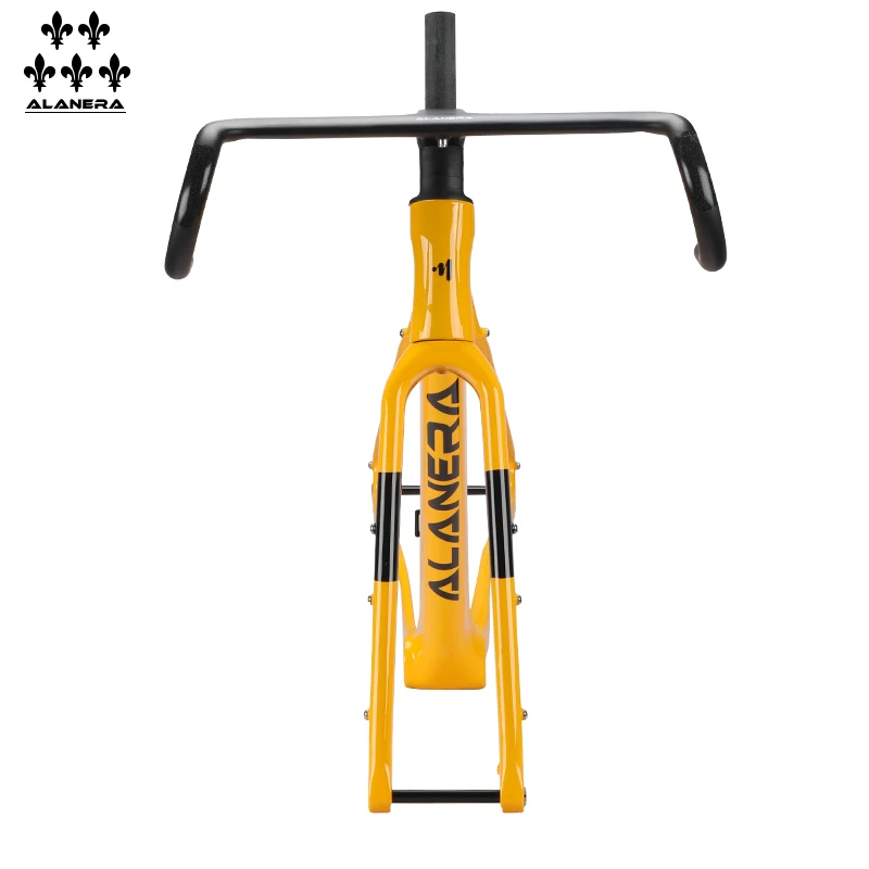 

Новая желтая карбоновая рама для велосипеда ALANERAl Gravel, для шоссейных и внедорожных велосипедов, с резьбой T47.
