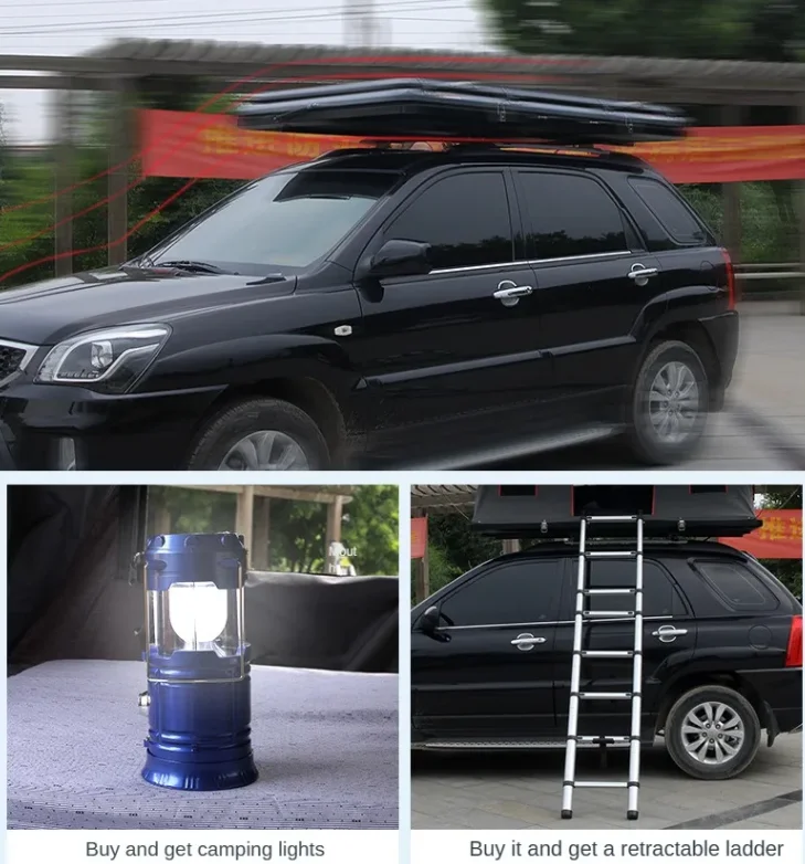 Waterproof Four Wheel Drive Car Camping Aluminum Alloy Hardshell Roof Tent