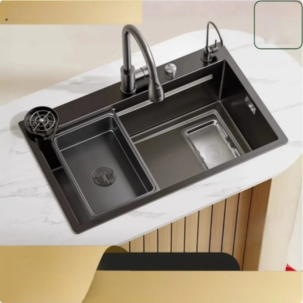 

Large Single Bowl Stainless Steel Sink Thickened SUS304 for Home Kitchen Vegetable Washing Basin Hand Washing Dishwashing