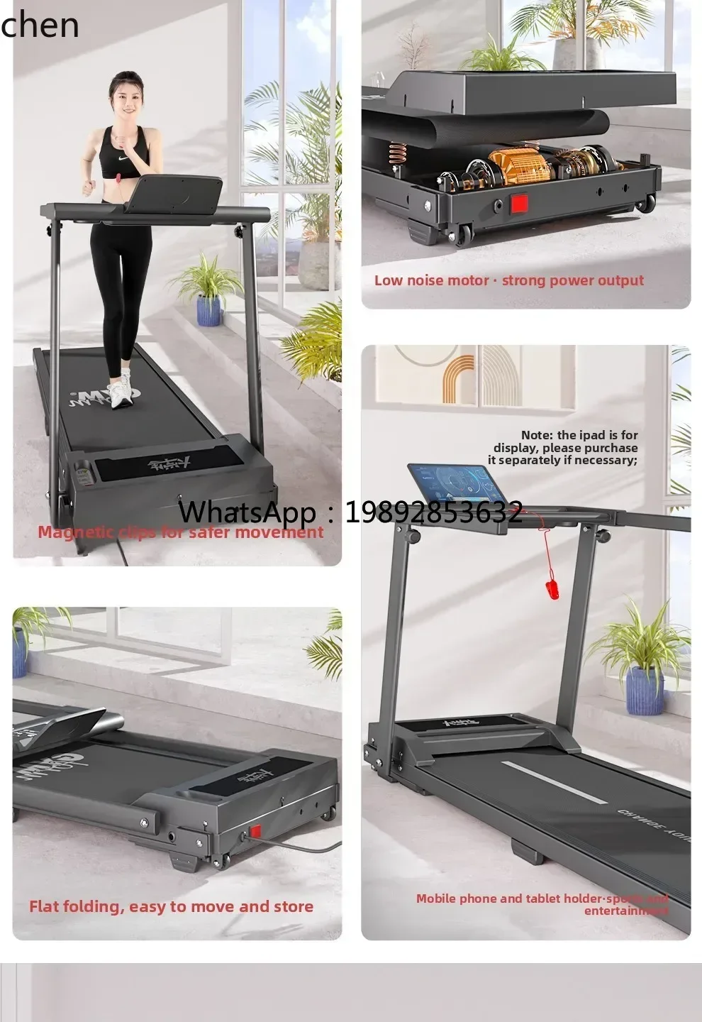 ZZ College Student Home Use Treadmill Small Mini Widened Foldable Home Indoor Gym