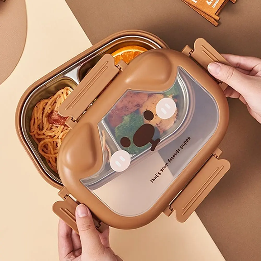 Sealed Cartoon Divides Food Container Puppy Shape Leak-proof Fresh-Keeping Box Large Capacity BPA-Free Lunch Container Camping