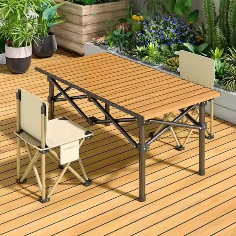 2026 Unique Waterproof Aluminum Chair Teak Patio Leisure Restaurant Courtyard Furniture Set Garden Outdoor Dinning Tables