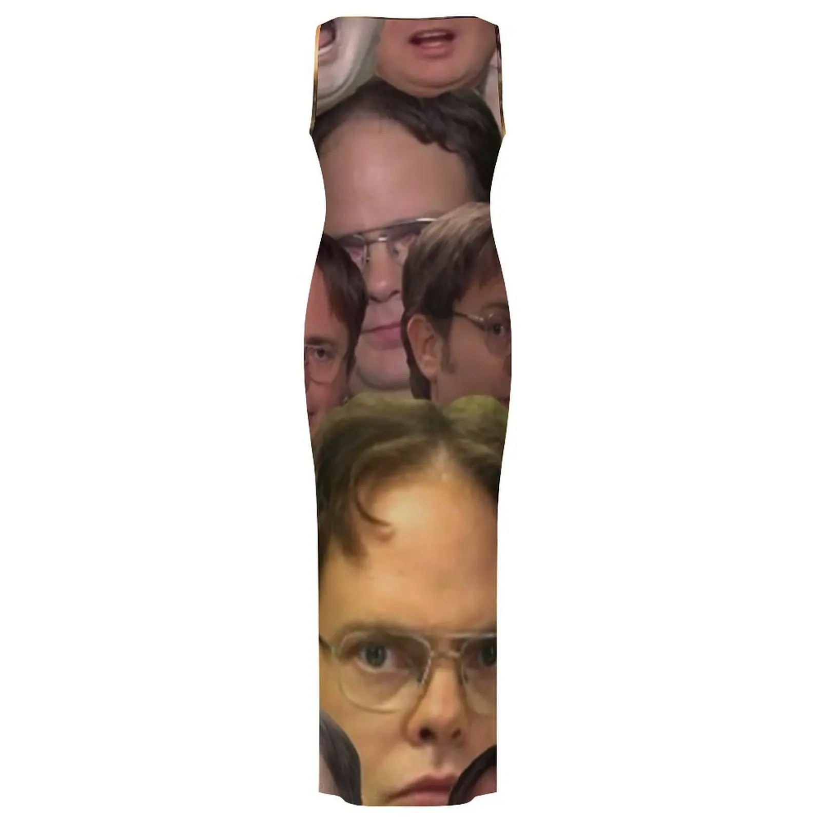 Dwight Schrute Abito con stampa senza maniche The Office Streetwear Abiti lunghi Abito aderente moderno Design donna Abiti oversize