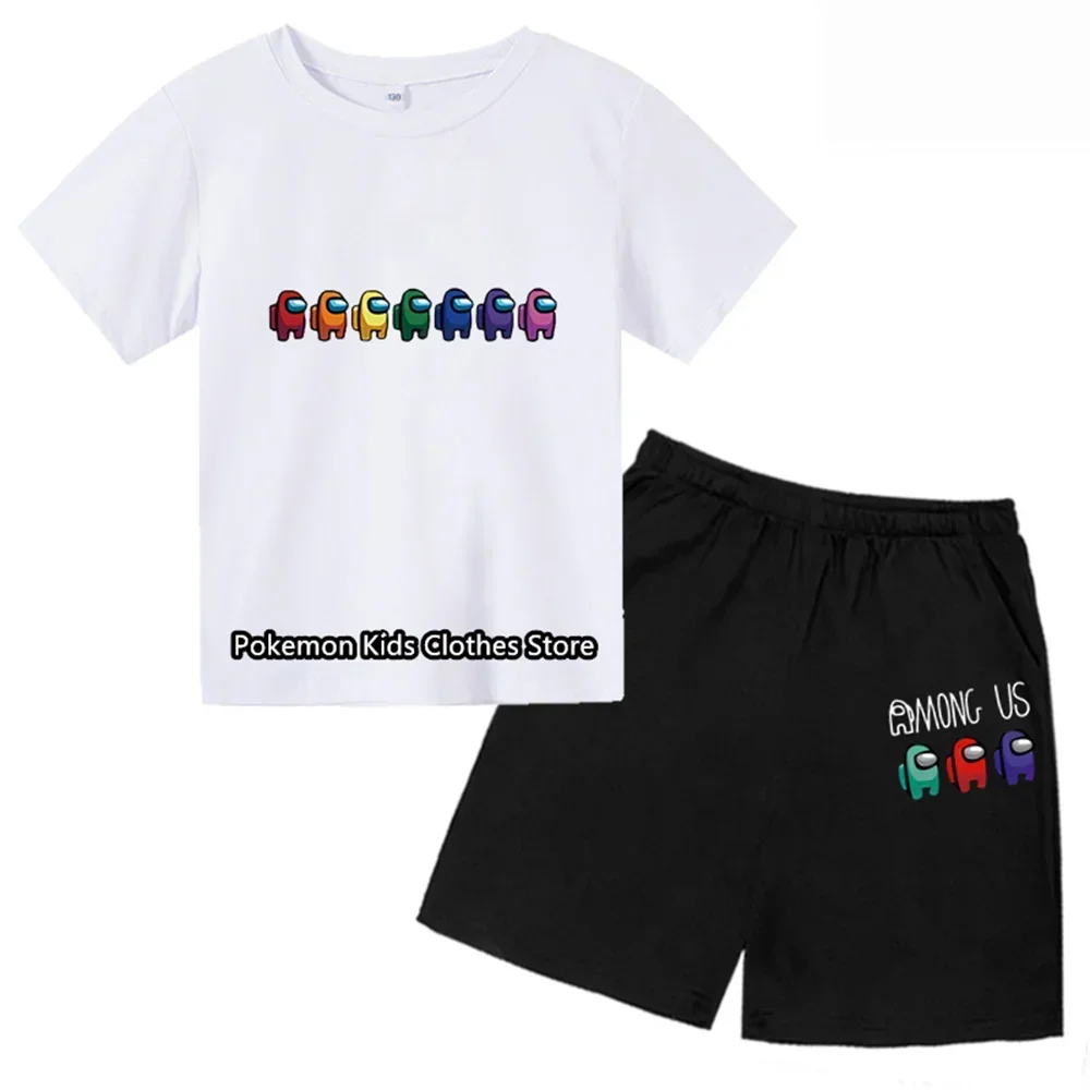 Children's Summer T-shirt Animal Cute Little Bear Boys/Girls Top+Shorts 2P Brand Kids Birthday Gift Casual Sunshine Sports Set