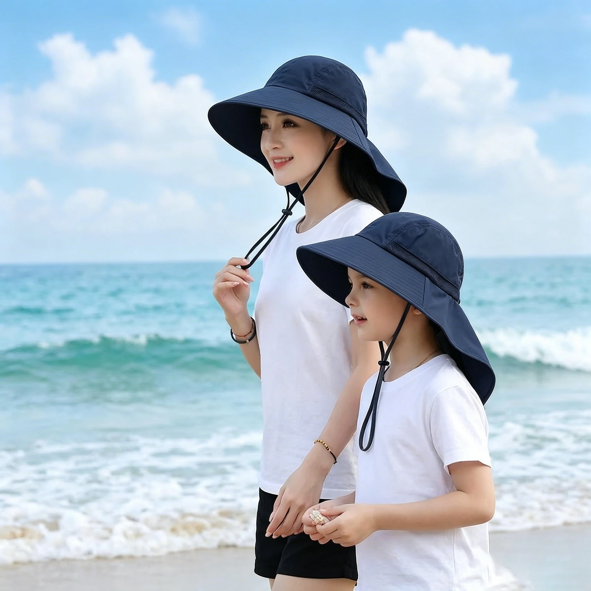 

2-piece adult and child family set. Quick-drying fabric. Suitable for families and children aged 1-10.