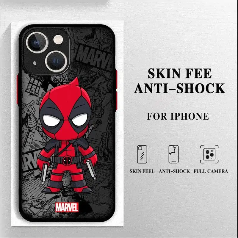 Phone Case For iPhone 15 Pro Max 14 Plus 12 13 11 Pro Max SE 7 8 14 Pro XR XS X 15Pro 12 Mini Cartoon Marvel Spiderman Groot