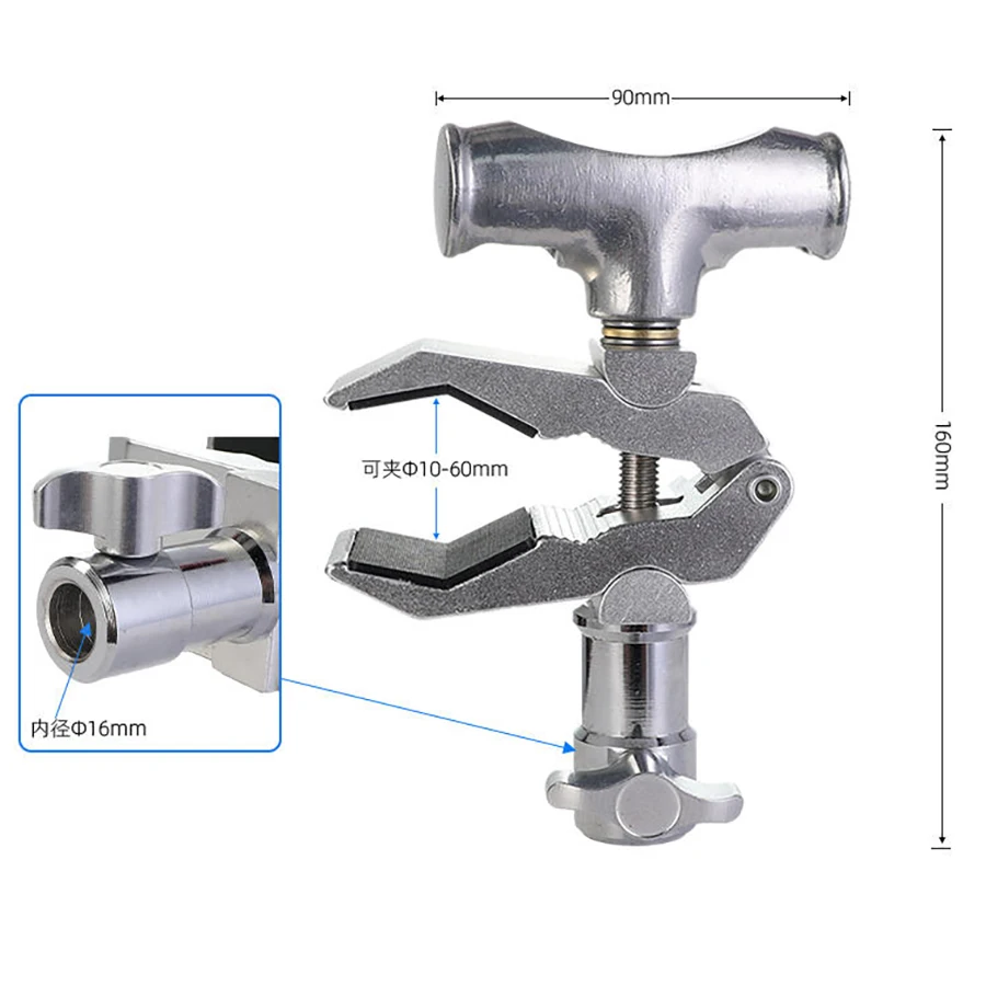 Heavy Duty Python Pipe Clamp open 10-60mm with 3/8