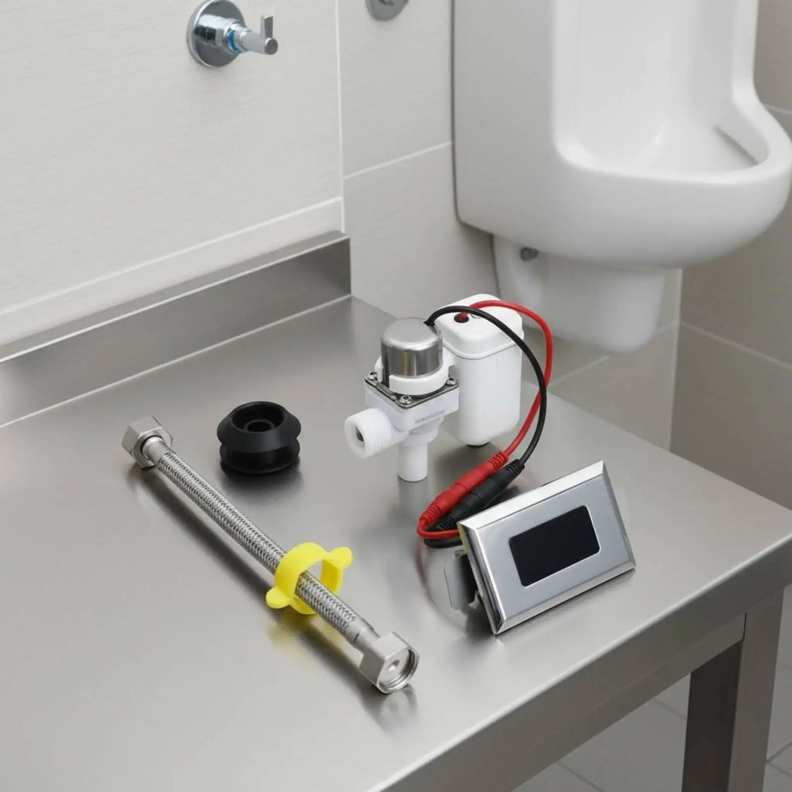 Automatic Water Resistant Urinal Flush Valve with Copper Electromagnetic Core for Public Restroom Hygiene Upgrade