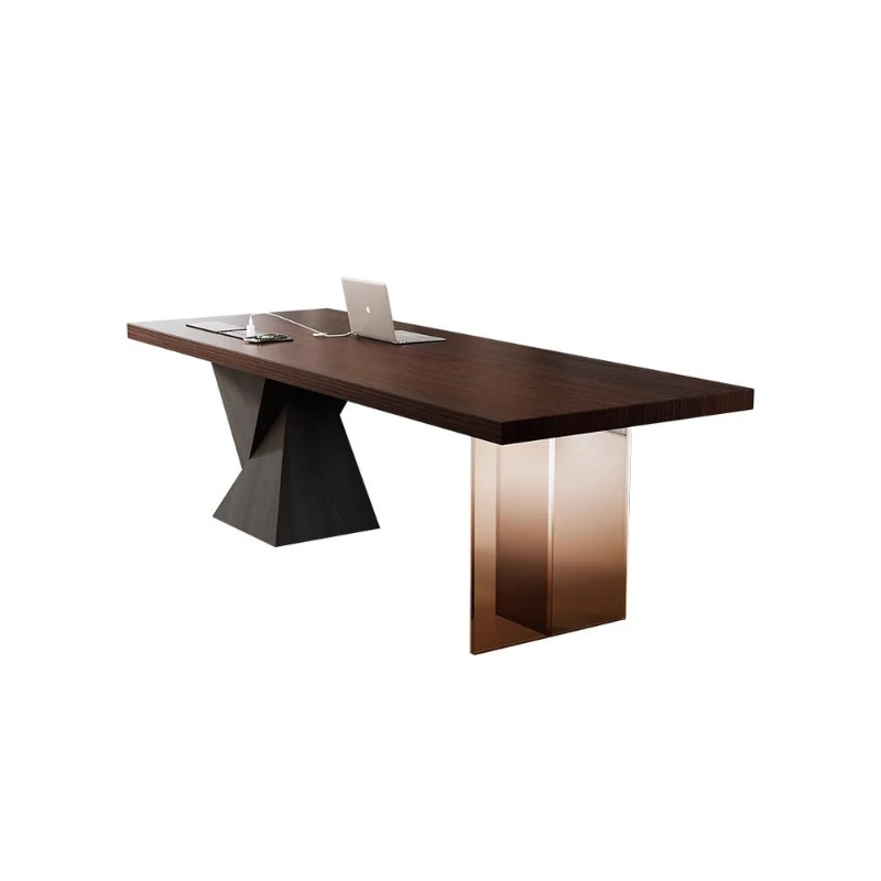 

Italian minimalist desk with socket light luxury modern minimalist home study