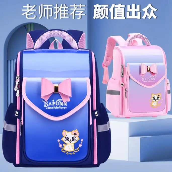 Cute Princess Cat Backpack Children School Bags Girls Orthopedic School Backpack Waterproof Primary Schoolbag Mochila Infantil