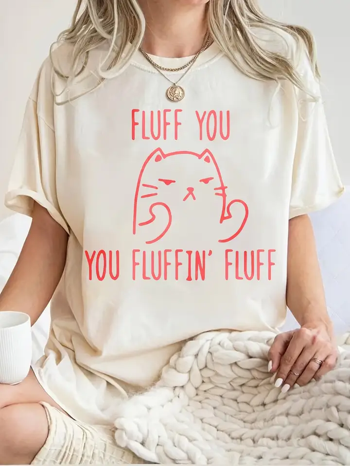 Plus Size Breathable Summer Cat T-Shirt for Women