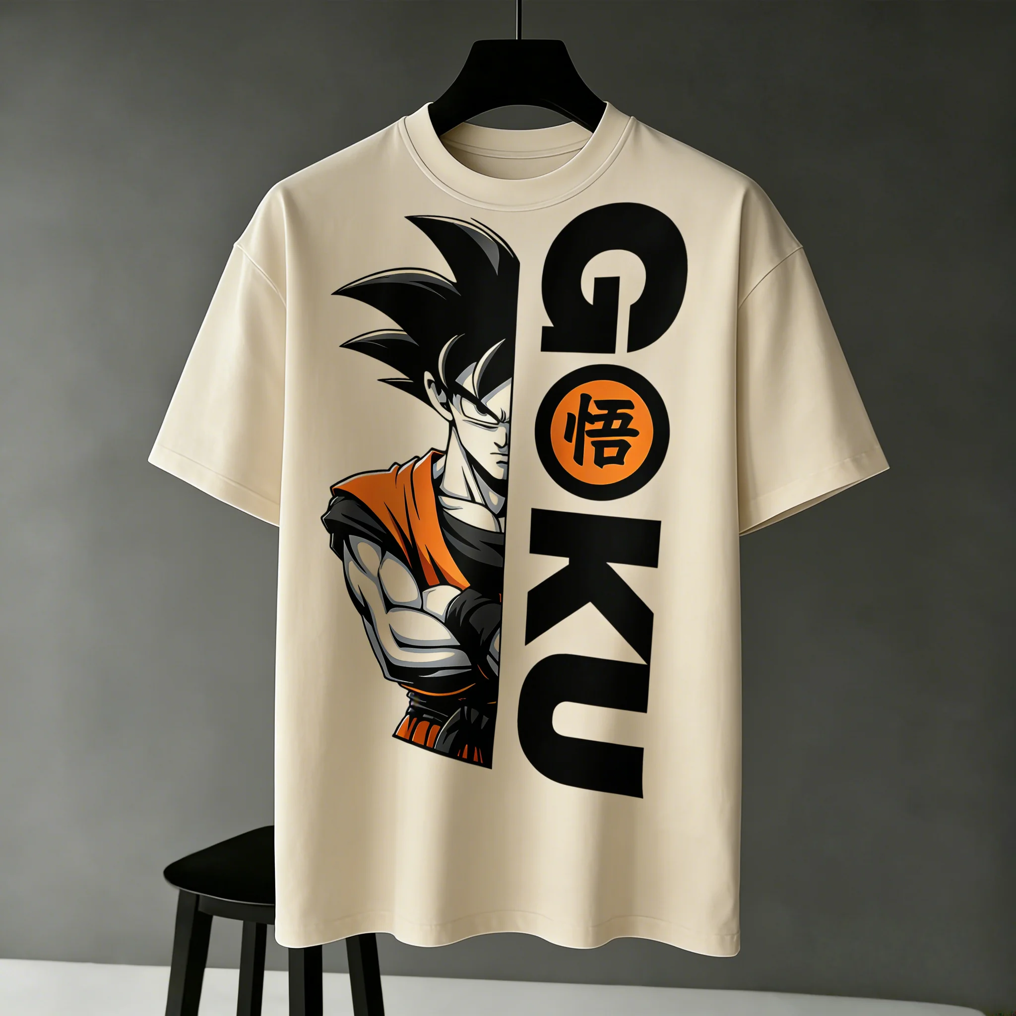 2026 Sommer Dragon Ball Retro Gym T-Shirt 100% Baumwolle Oversized Goku Kanji Print Herren Fitness Streetwear Unisex Casual Tee