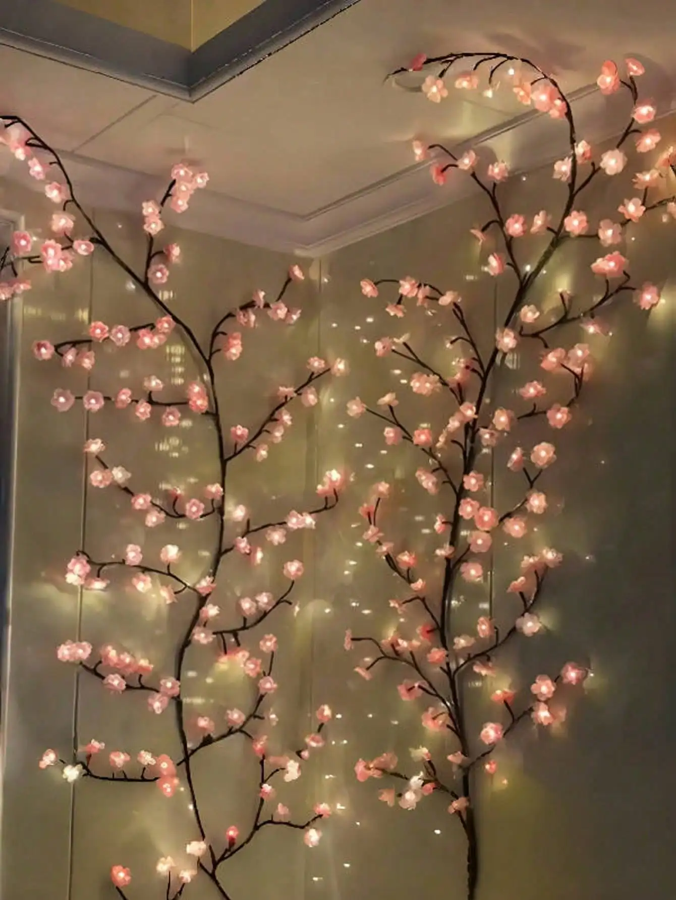 1PC Cherry Blossom Willow Vine LED Branch Light USB Powered 8 Lighting Modes Flexible Bendable Twig Fairy Light Indoor & Outdoor Wall Decor for Living Room Bedroom Wedding Party Valentine Birthday Graduation Gift