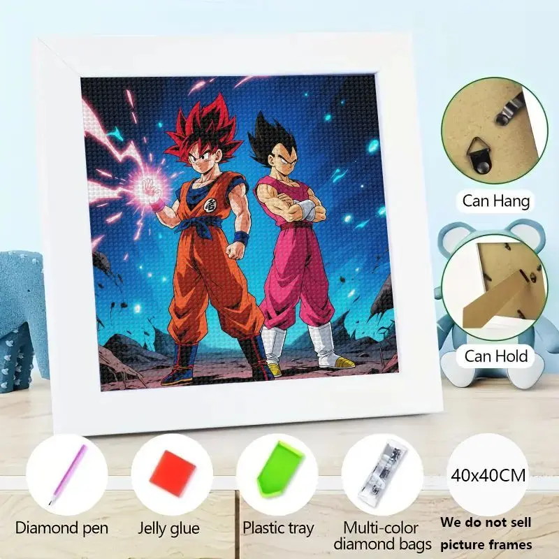 

1 шт. Dragon Ball Super Goku Super Saiyan God & Vegeta 5D DIY Набор для алмазной живописи Полный дрель Горный хрусталь Искусство Вышивка крестиком