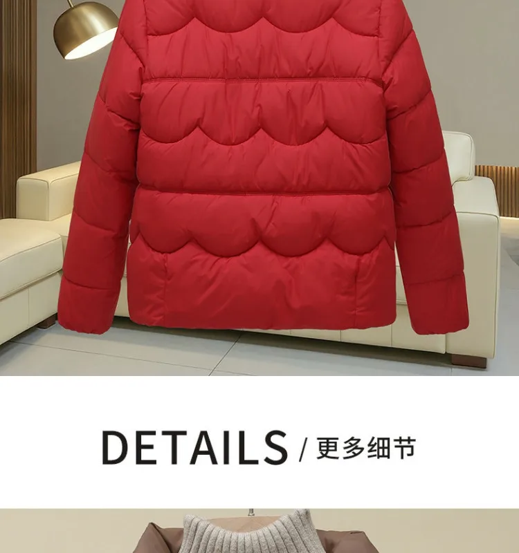 2027 Winter Parkas Women Down Cotton Jacket V-neck Large Fur Collar Belt Mid Length Cotton-padded Coat Female Outerwear Overcoat