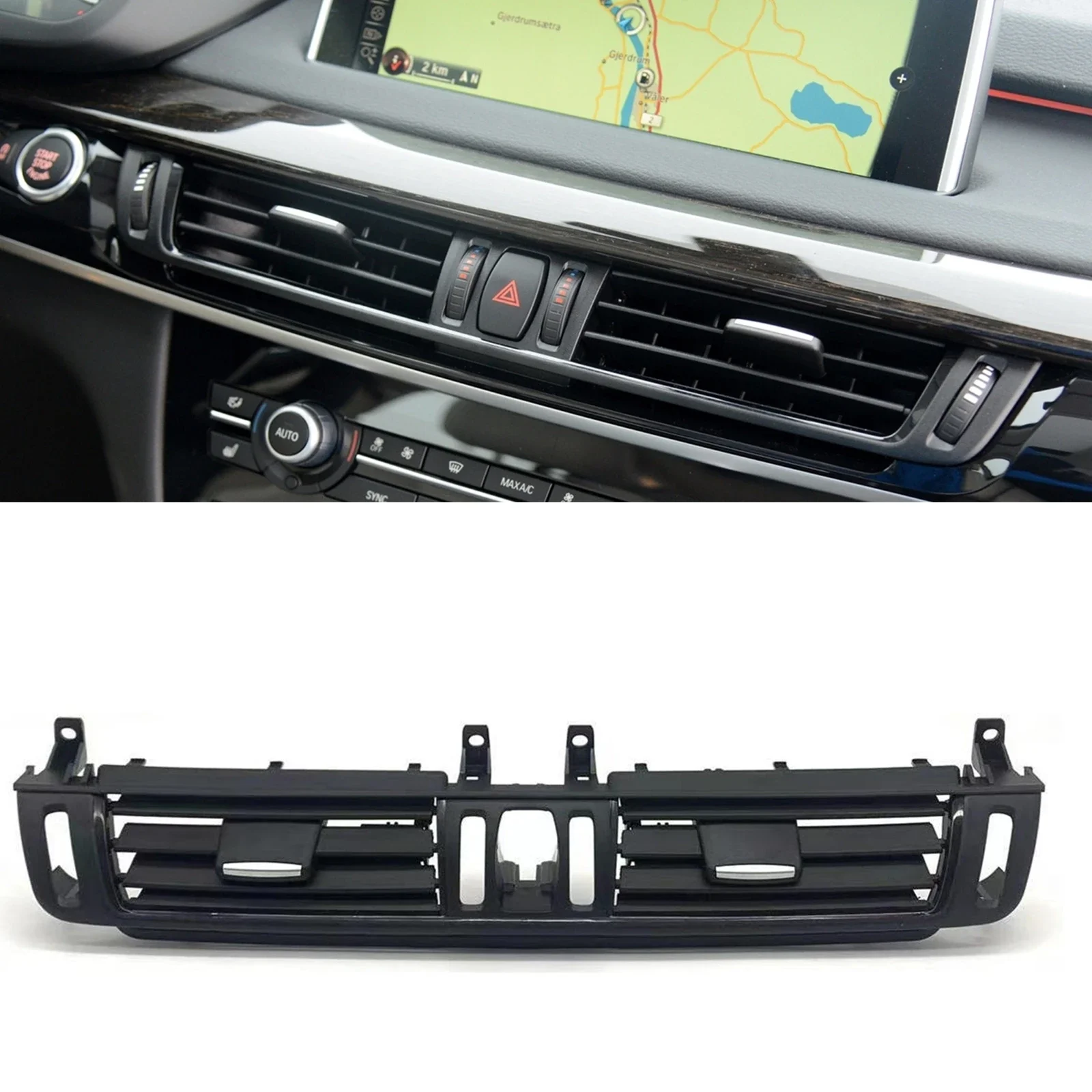 New! For BMW X5 F15/X6 F16 X5M F85/X6M F86 2014-2018 Car Front Center Dashboard Air Vent Outlet Grille Panel Conditioning Cover