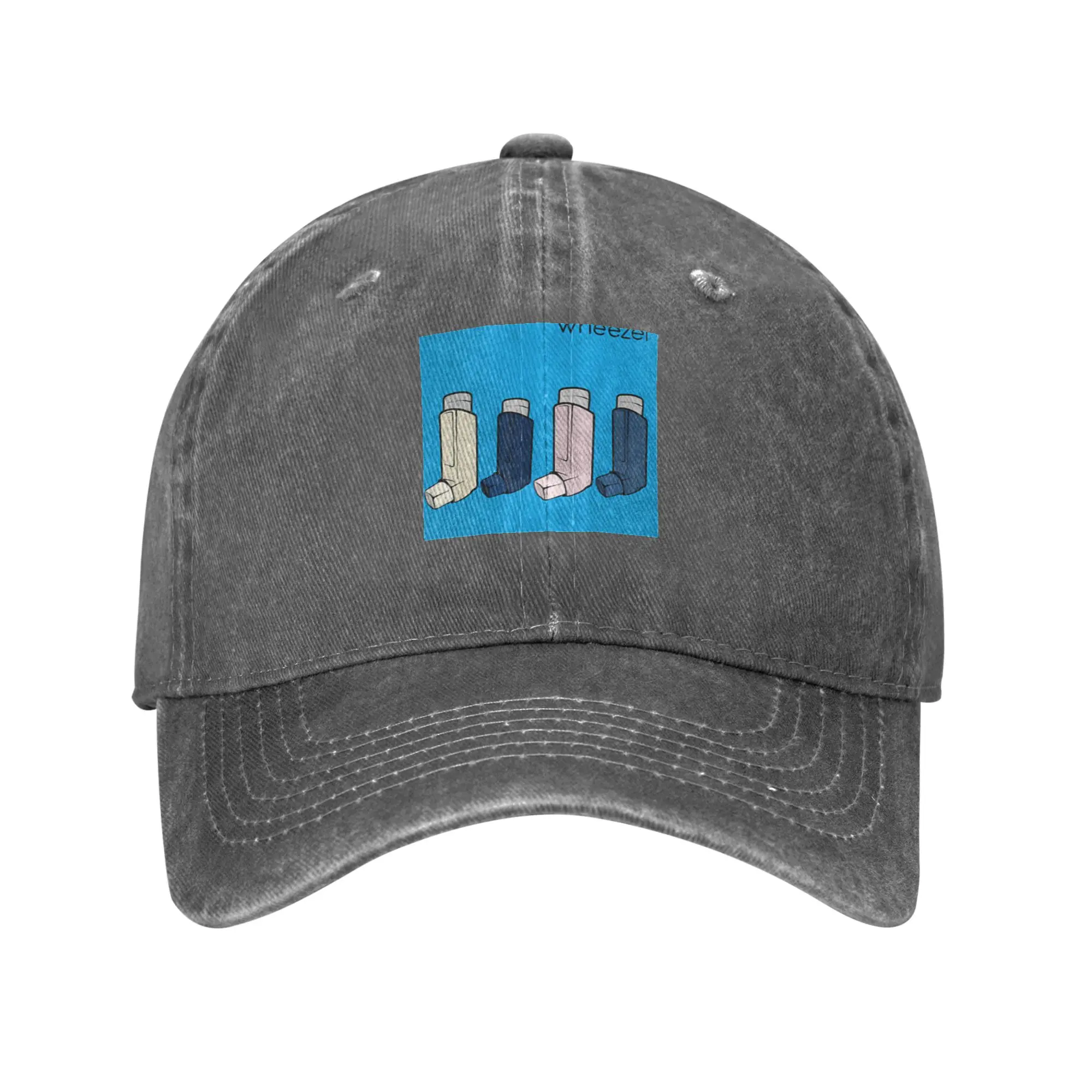 Fashion Wheezer Blue Album (Weezer But They Re Asthma Puffers) baseball cap  Maintains Shape After Long Wear Men's Cap