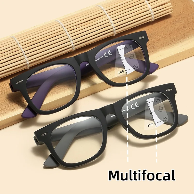 New Stylish Large Frame Multifocal Anti Blue Light Presbyopia Glasses High-definition Far and Near Dual-purpose Reading Glasses