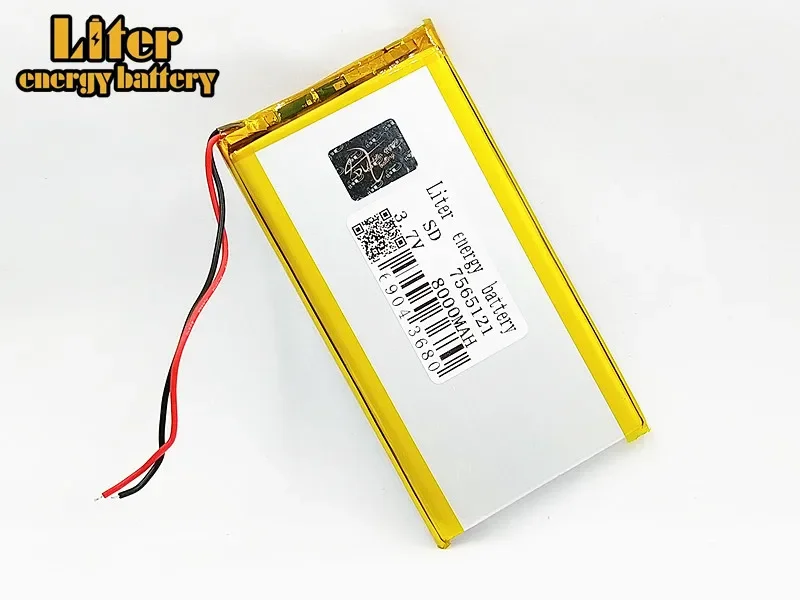 3.7V,8000mAH,7566121 PLIB; polymer lithium ion / Li-ion battery for GPS,mp3,mp4,mp5,dvd,bluetooth,model toy mobile bluetooth