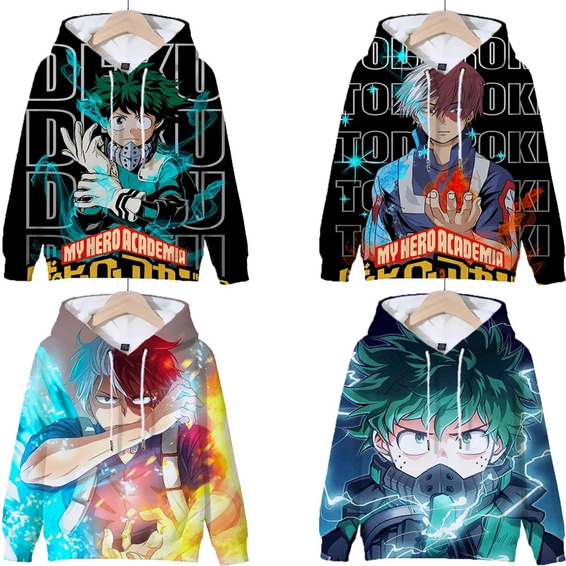 My Hero Academia Hoodies Deku Bakugou Print Cosplay 3D Print Pullover Boys Girl Autumn Children Sweatshirt Kids Clothes Sudadera
