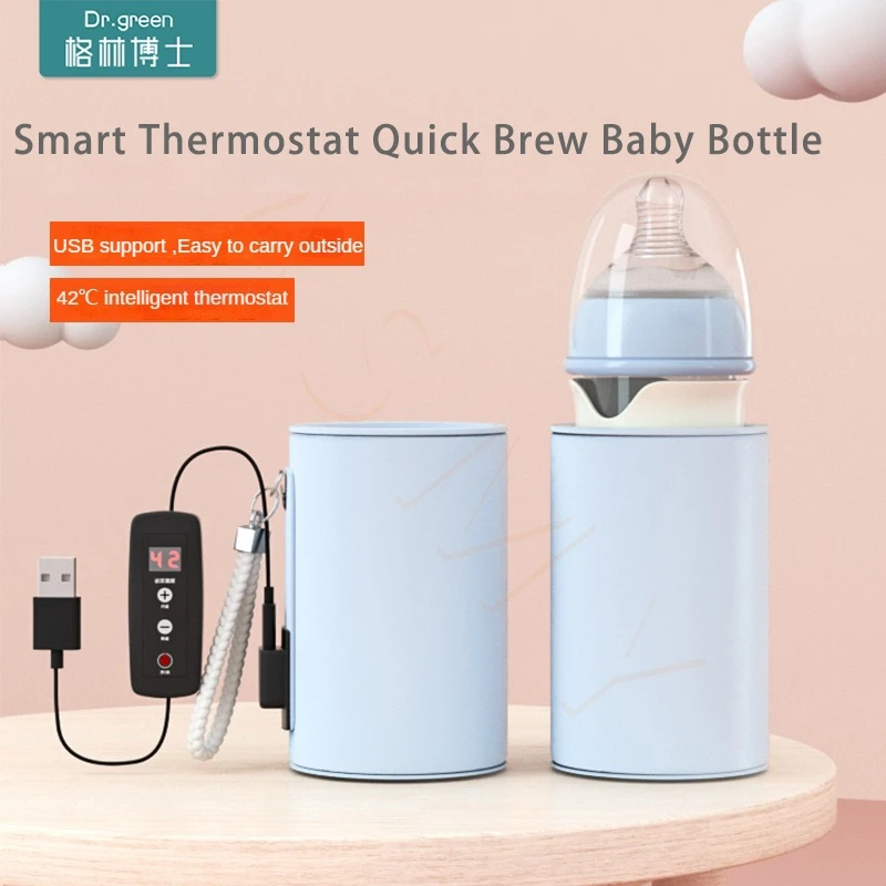 Dr.Green Smart Thermostat Newborn Baby Bottle Glass 150+240 Combination set Sealed isolation Fast milk filling RemovableWashable