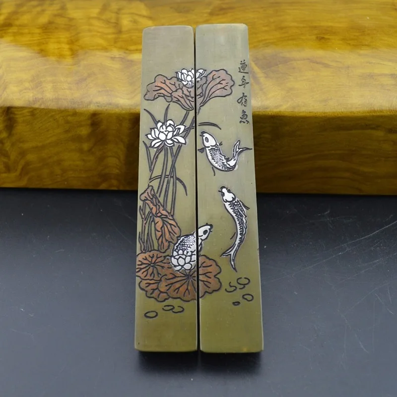 Office supplies, stationery, and gift items: solid pure paperweight, copper ruler, paper press