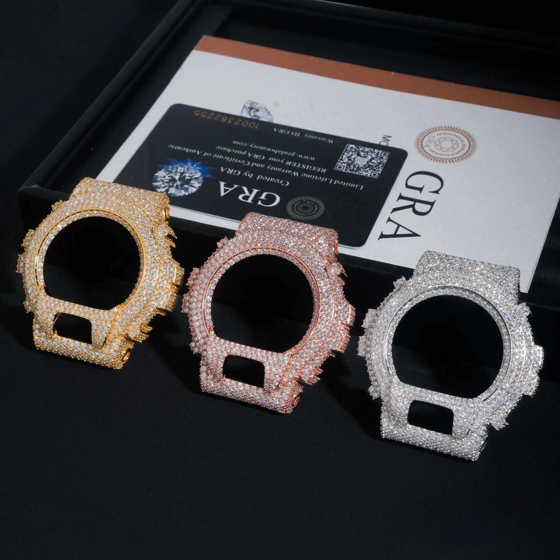 

Подходит для аксессуаров для часов DW6900, серебро 925, инкрустация муассанитом, сертификат GRA