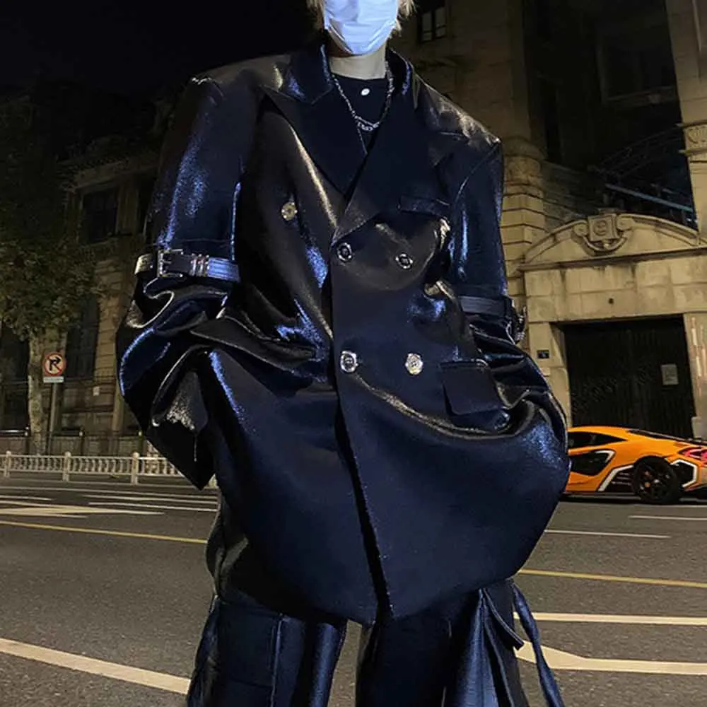 

Осенняя новая мужская однотонная куртка с длинными рукавами в американском стиле ретро, модные тенденции, уличные повседневные свободные нишевые мужские топы 2025