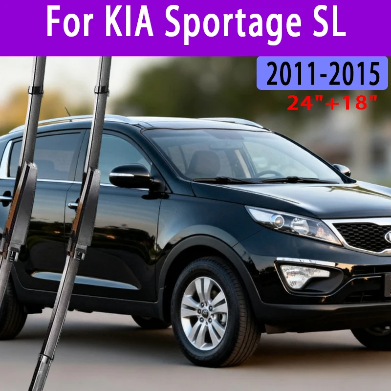 

For KIA Sportage SL 2011-2015 Car Front Wiper U-type Soft Rubber Boneless Wiper HD Quiet Durable Automotive Wiper 24"+18"