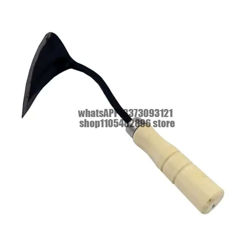 Gardening Hoe Small Wooden Handle Crooked Triangular Tools Garden Digger Multifunctional Agricultural Tip Tool Seedling Hoe A6D5