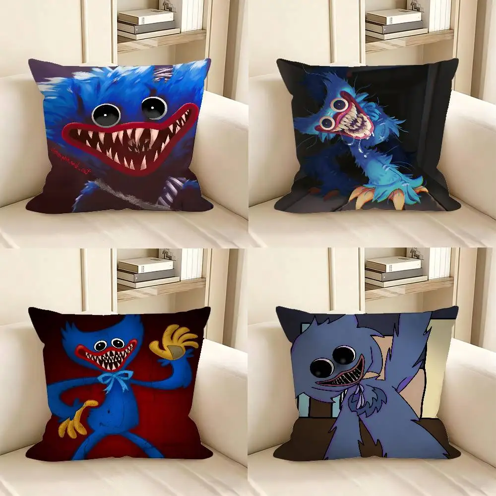 Funda de almohada Huggy Wuggy, funda de almohada cuadrada a la moda, decoración para dormitorio, sofá, sala de estar, ocio, 1 ud.