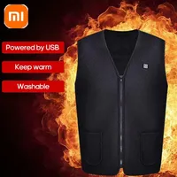 XIAOMI 5 Areas Men Women Heated Vest Smart Heat Cotton USB Infrared Electric Heating Thermal Winter Warm Jacket Korea Style