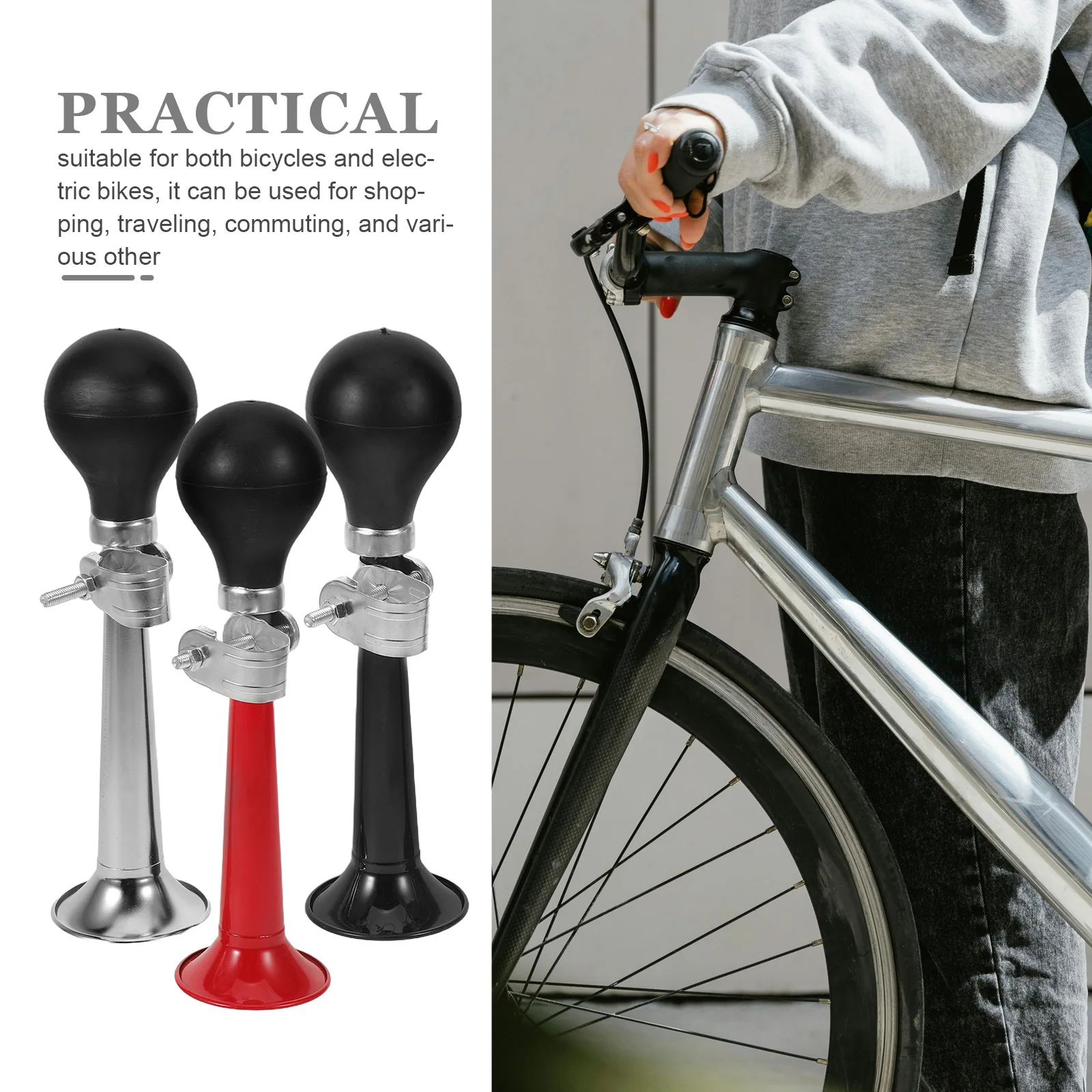 3 قطعة دراجة معدنية الهواء القرن بصوت عال ضغط جرس للدراجات الجبلية الطريق أنيق خمر السلامة ملحق جرس الدراجة