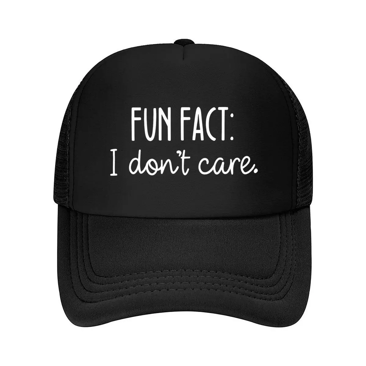 Fun Fact I Dont Care Sassy Sarcastic Quote Mesh Baseball Cap Hip Hop