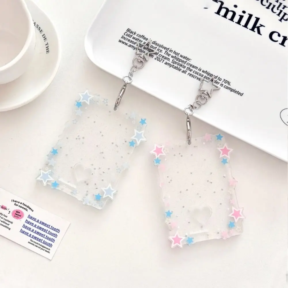 الإبداعية 3 بوصة حامل بطاقة الصور تألق نجوم البسيطة المعبود حامل صور هدية الاكريليك حقيبة قلادة