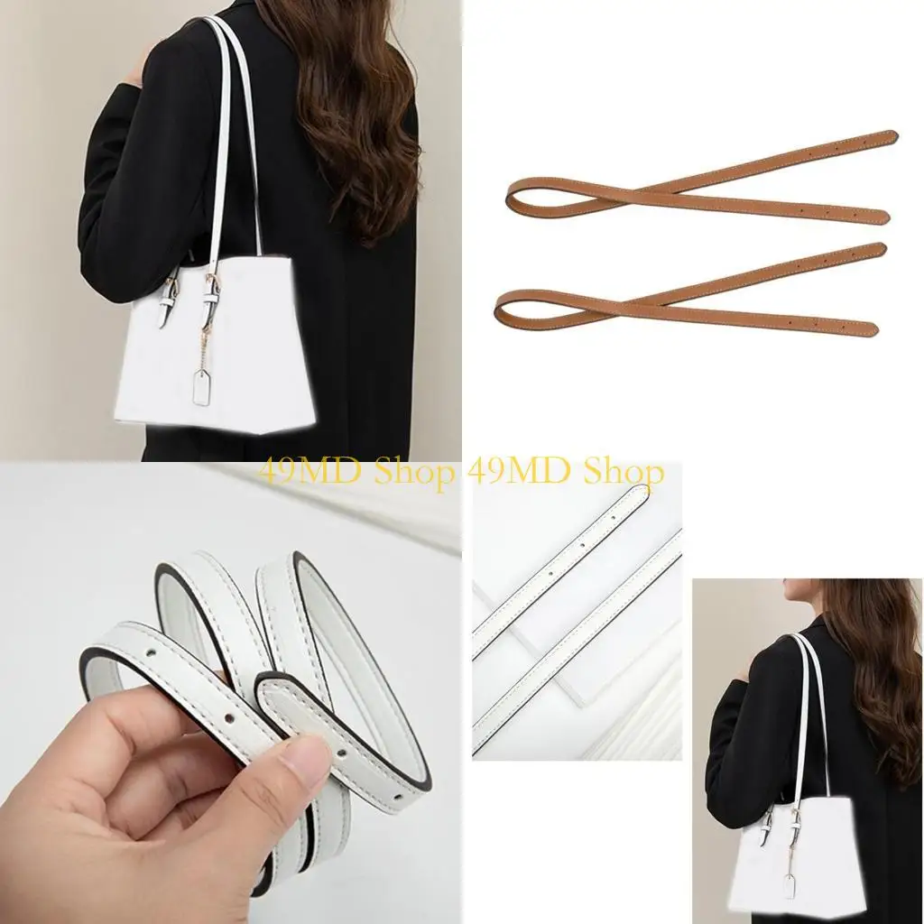

49MD 2pcs Shoulder Strap Replacement Handbag Tote Bag Belts Armpit Bags PU Strap for DIY Lady Purse Shoulder Bag with Holes
