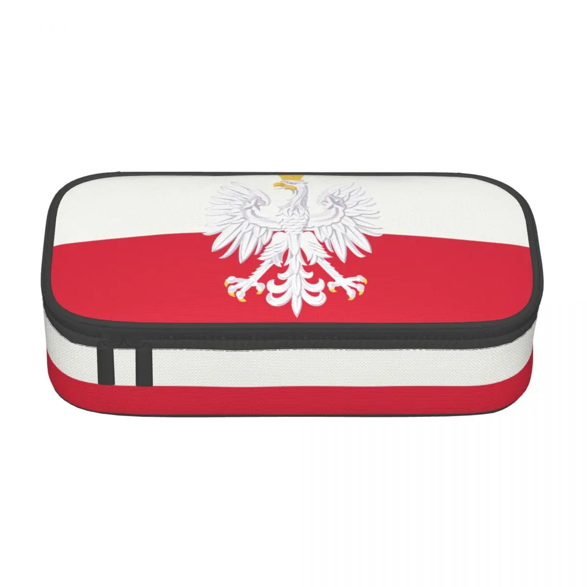 Custom Korean Polska Polish Eagle Pencil Cases for Boys Gilrs Poland Coat of Arms Large Storage Pen Bag Box School Supplies