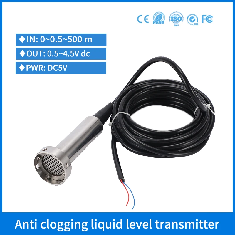 

0.5-4.5V Sewage Dirty Waste Water Level Sensor IP68 Liquid Pressure Level Sensor Transducer Digestion Tank Level transmitter