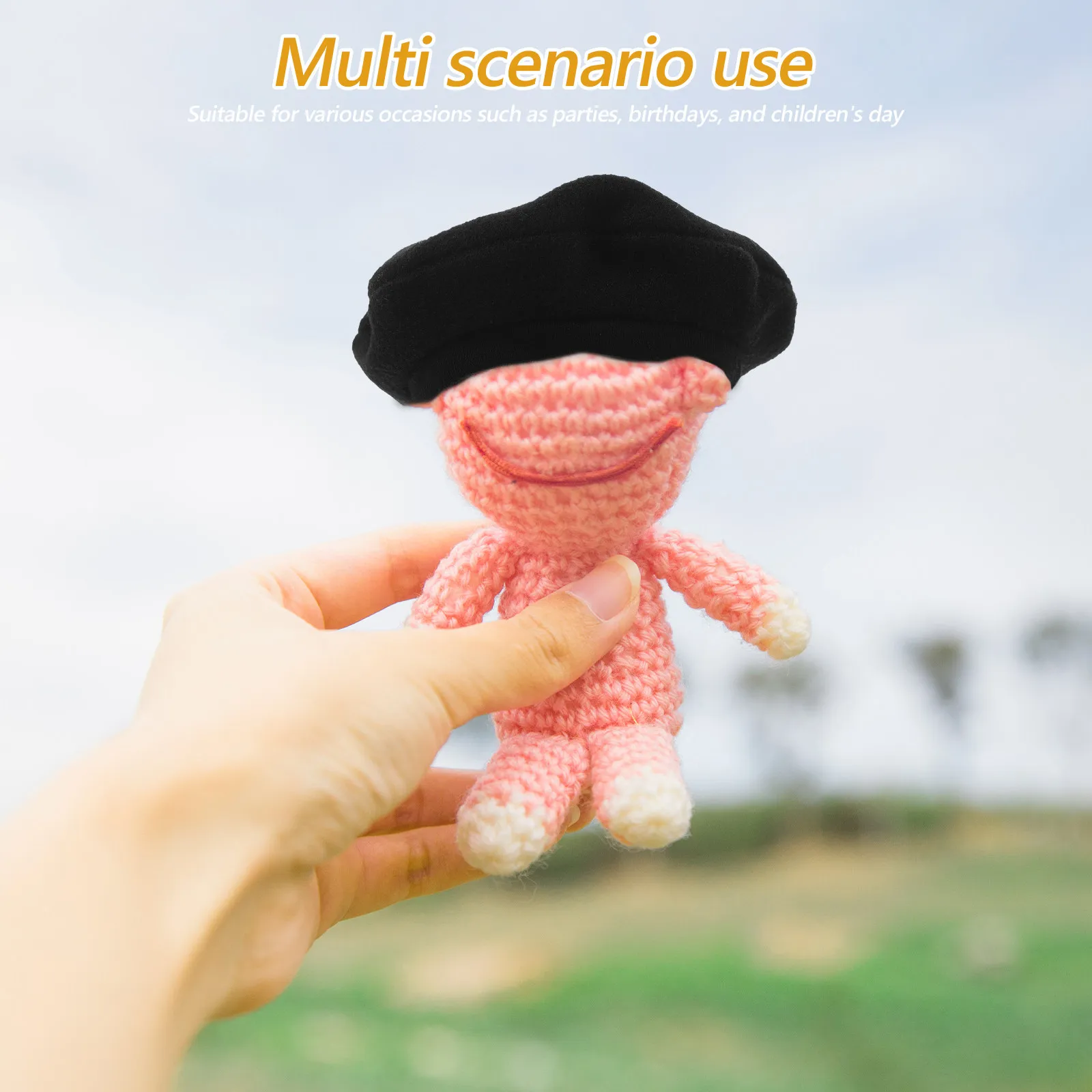 Mini Boina de Algodón de 10 cm, Gorro Pequeño de Lana, Mini Sombrero de Copa para Manualidades, Accesorios para Fiestas de Cumpleaños, Mini Boina