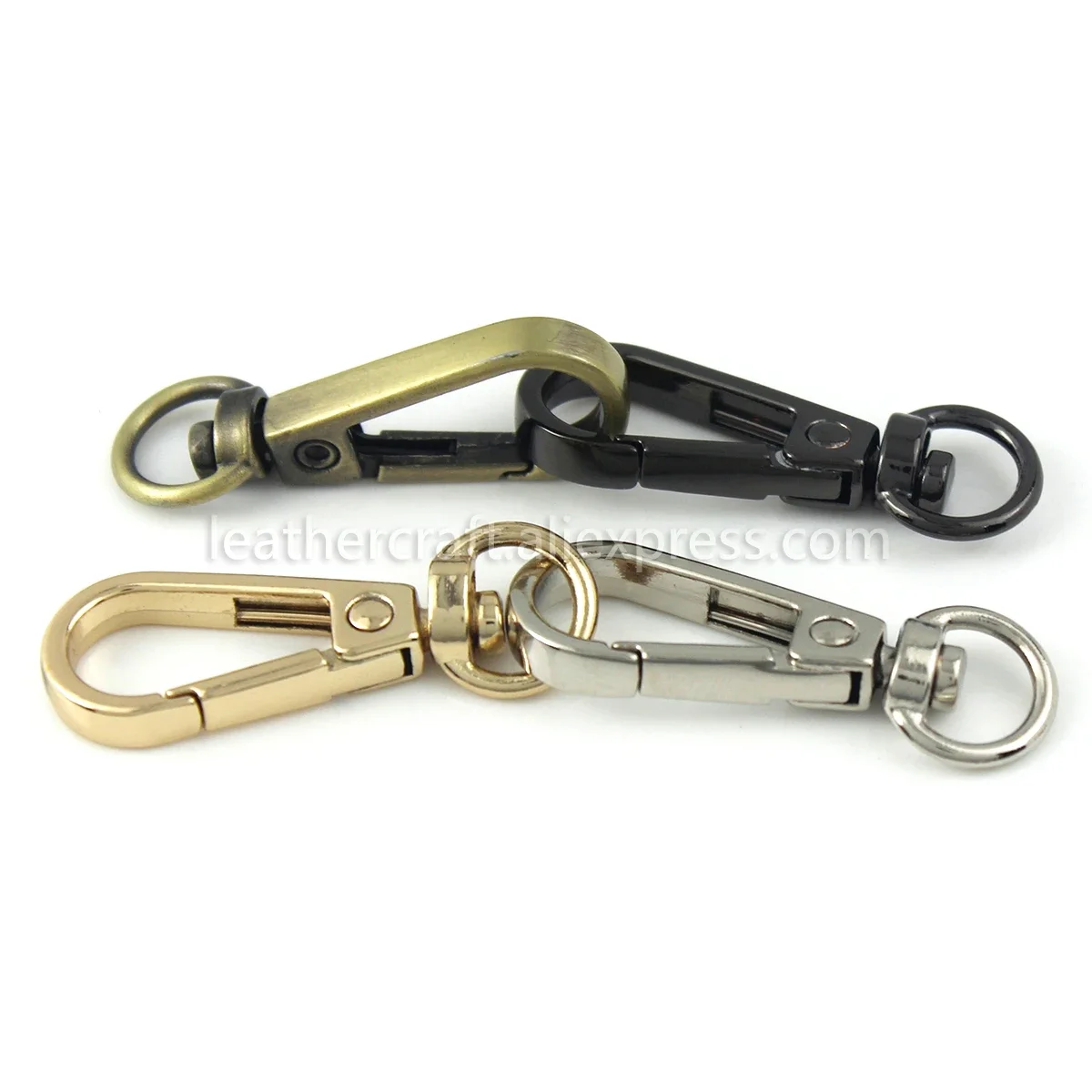 1pcs Metal Swivel O-ring Eye Snap Hook Trigger Clasps Clips for Leather Craft Bag Strap Belt Webbing Keychain Small Size