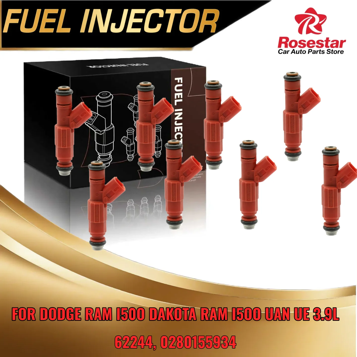 

0280155934 62244 Fuel Injector For Dodge Ram 1500 2500 3500 Dakota Durango 2000 to 2003 V8 59L 8PCS