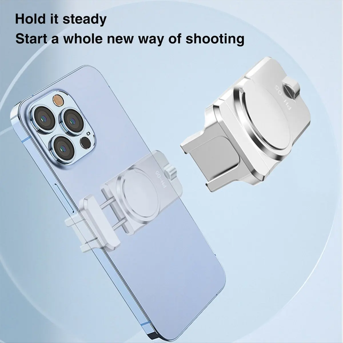 Top Sale PH-05 Magnetic Mobile Phone Clip for 6/ 5 / 4 / 4 SE Gimbal Stabilizer with Cold Shoe Mount for Led Light